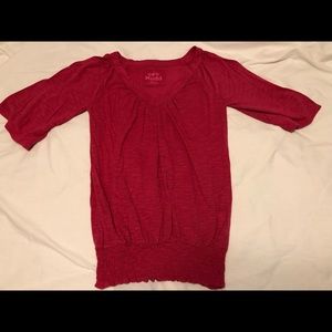 Mudd quarter sleeve top salmon/pink Small